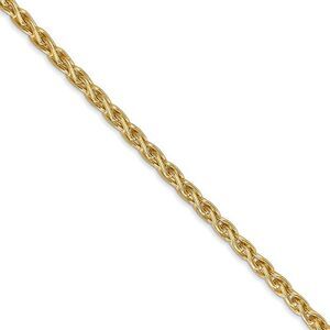3mm, 14k Yellow Gold, Solid Parisian Wheat Chain Necklace, 22 Inch